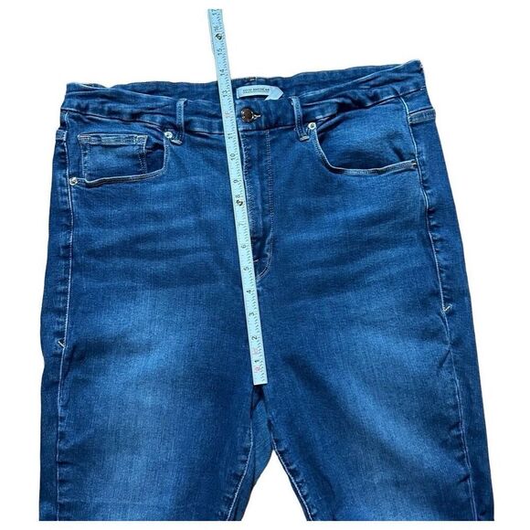 Good American Good Waist Skinny Cropped Jeans with raw edge size 18 plus size hi - Picture 7 of 8